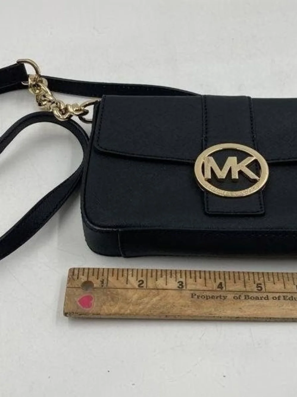 Michael Kors Black Crossbody with Gold MK Logo - Picture 4 of 4